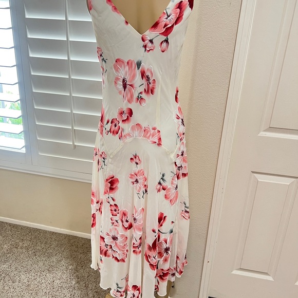 VNTG Y2K Floral Cowl Neck Bias Cut Slip Dress Fairy Cottagecore Sleeveless Sz 8 - Picture 5 of 11